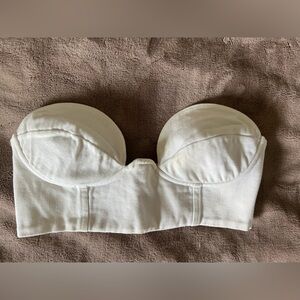 Mugler style White Cream Strapless Bustier RARE